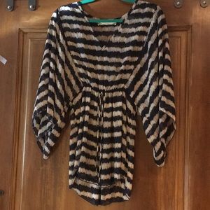 Blue and white stripped blouse. One size.